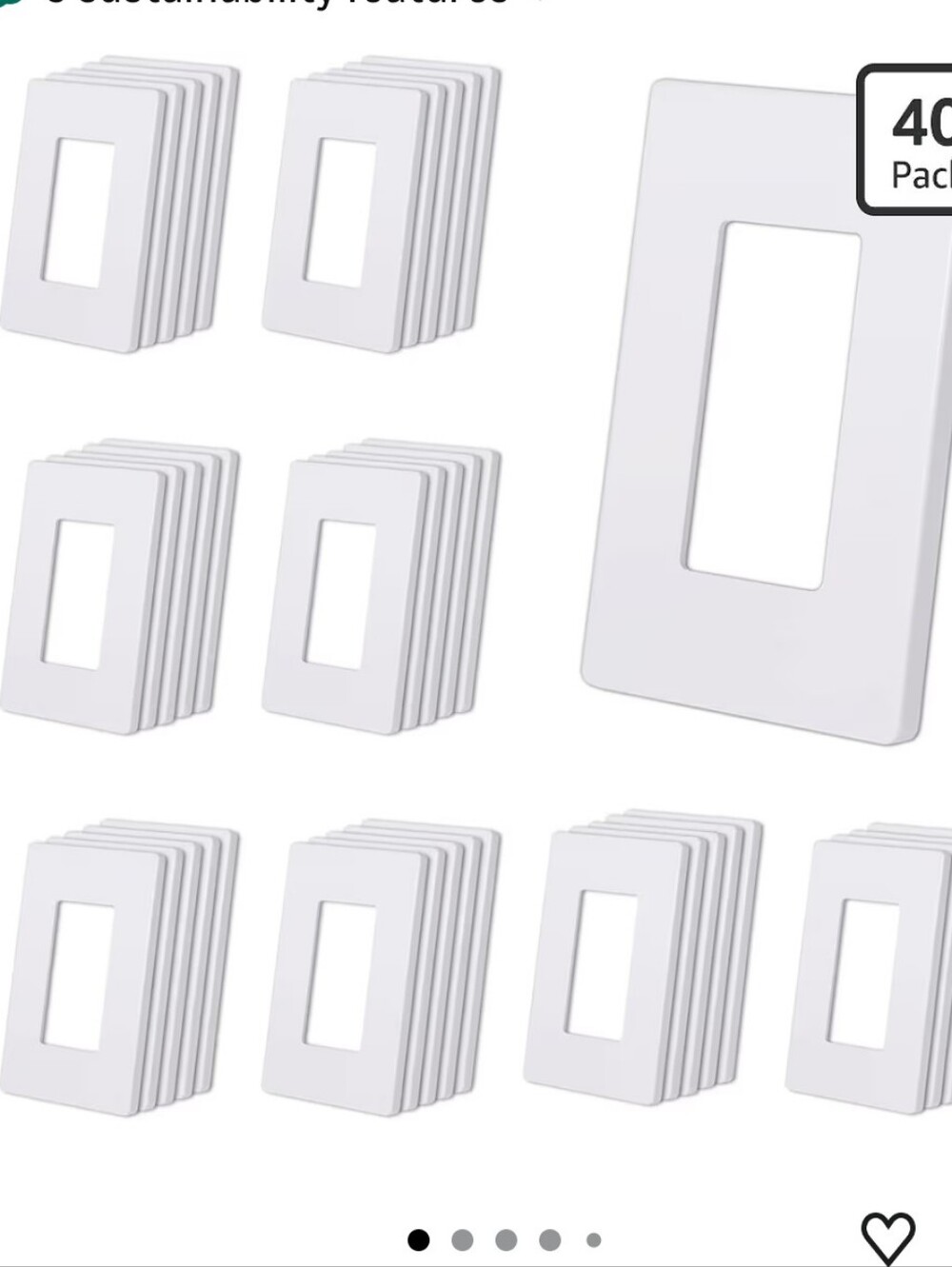 1 Gang Light Switch Covers 40 Count Pack